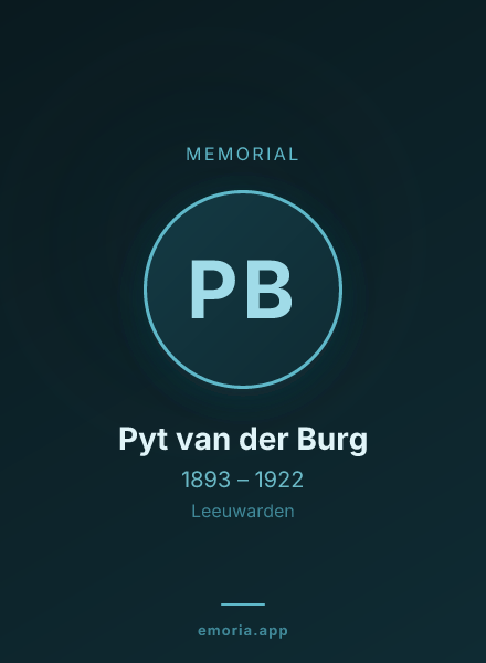 Memorial portrait of Pyt van der Burg