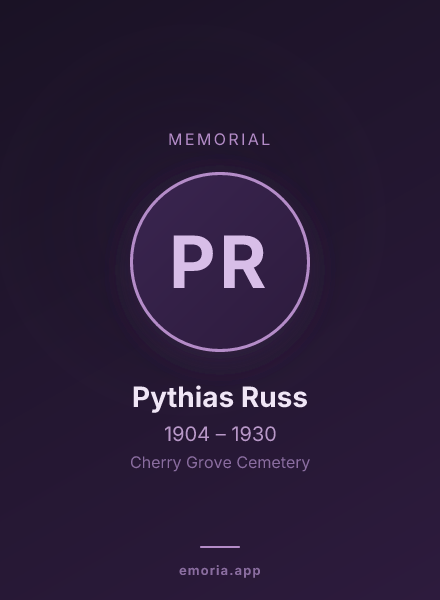 Memorial portrait of Pythias Russ