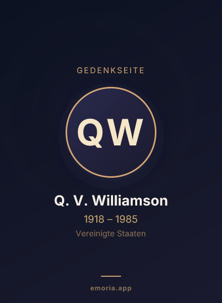 Gedenkportrait von Q. V. Williamson