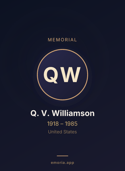 Memorial portrait of Q. V. Williamson