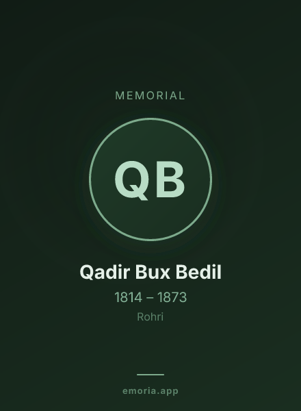 Memorial portrait of Qadir Bux Bedil