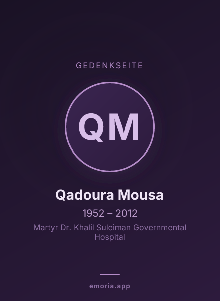 Gedenkportrait von Qadoura Mousa