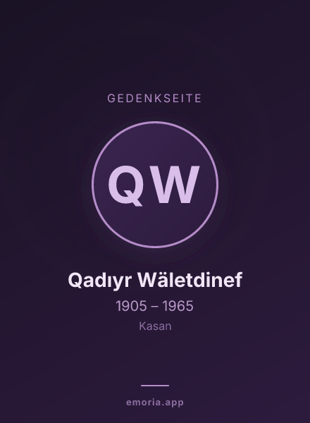 Gedenkportrait von Qadıyr Wäletdinef