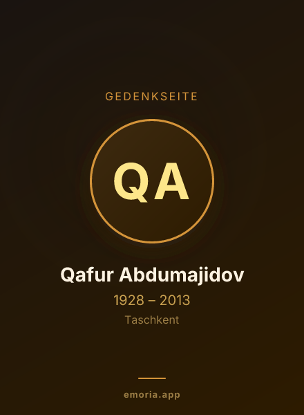 Gedenkportrait von Qafur Abdumajidov