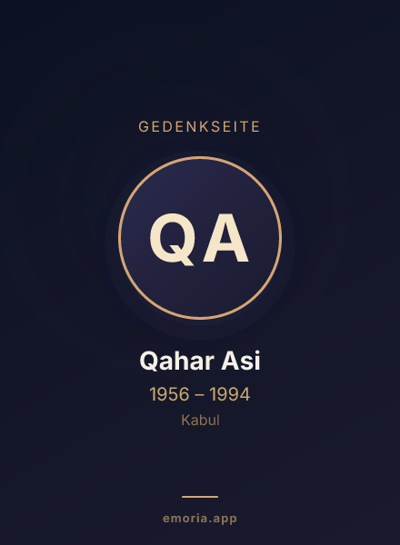 Gedenkportrait von Qahar Asi