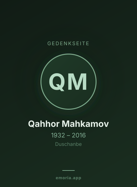Gedenkportrait von Qahhor Mahkamov