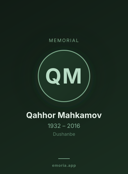 Memorial portrait of Qahhor Mahkamov