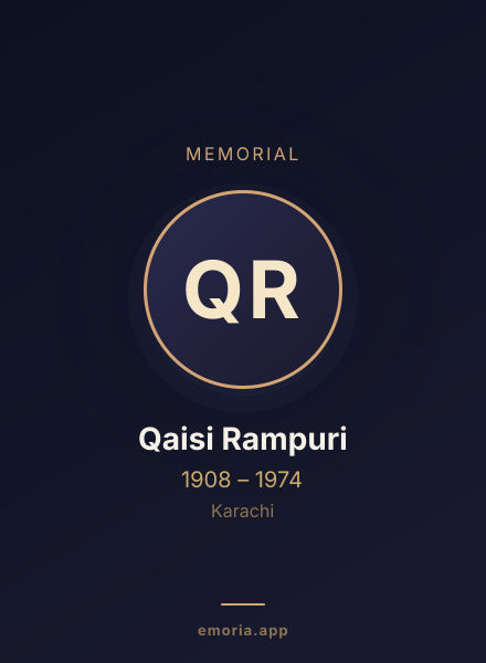 Memorial portrait of Qaisi Rampuri