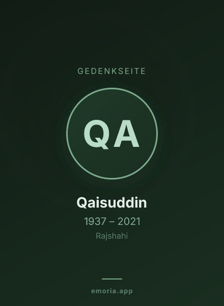 Gedenkportrait von Qaisuddin