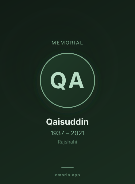 Memorial portrait of Qaisuddin