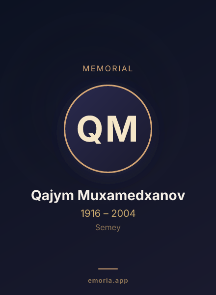 Memorial portrait of Qajym Muxamedxanov