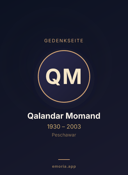 Gedenkportrait von Qalandar Momand