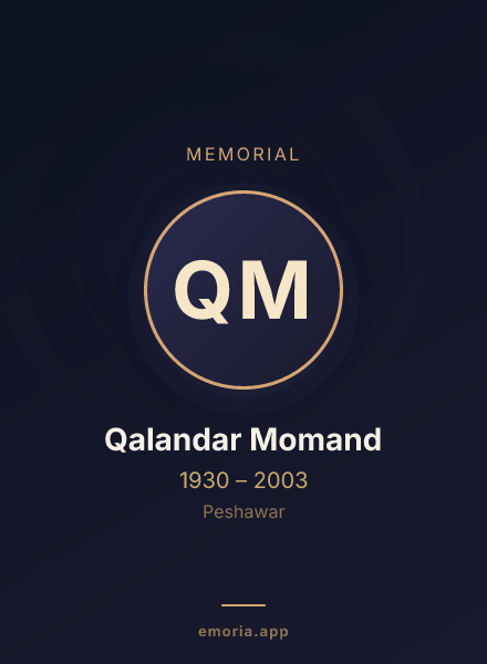 Memorial portrait of Qalandar Momand