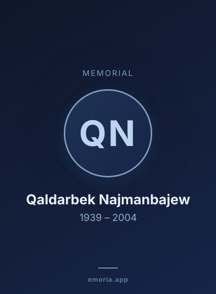 Memorial portrait of Qaldarbek Najmanbajew