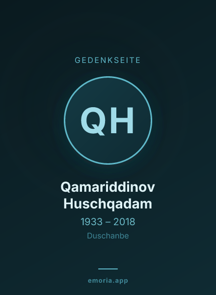 Gedenkportrait von Qamariddinov Huschqadam