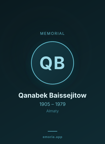 Memorial portrait of Qanabek Baissejitow