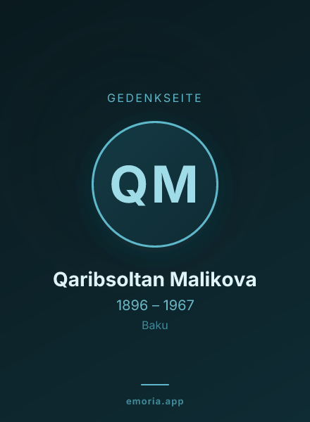 Gedenkportrait von Qaribsoltan Malikova