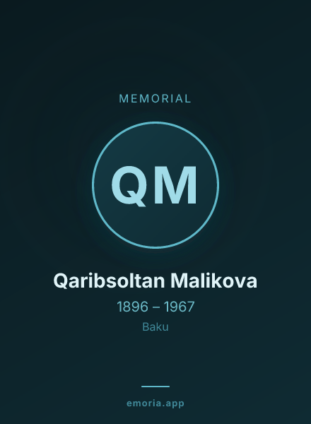 Memorial portrait of Qaribsoltan Malikova
