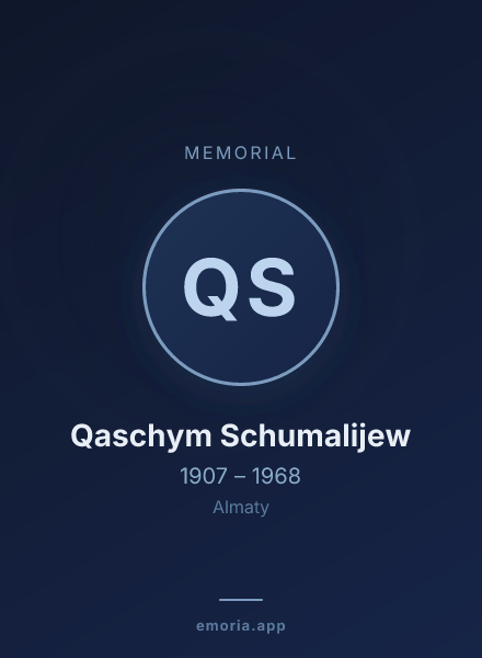 Memorial portrait of Qaschym Schumalijew