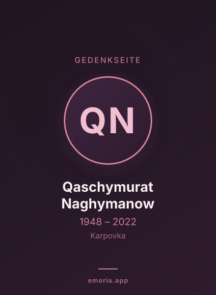 Gedenkportrait von Qaschymurat Naghymanow