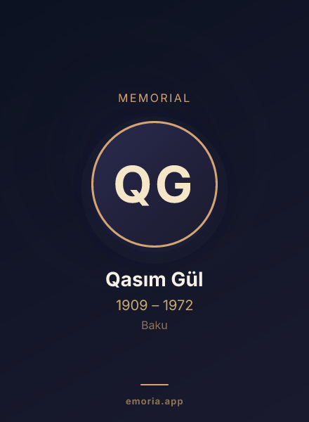 Memorial portrait of Qasım Gül