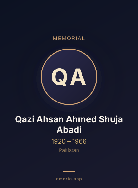 Memorial portrait of Qazi Ahsan Ahmed Shuja Abadi