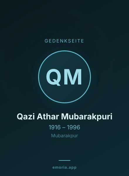 Gedenkportrait von Qazi Athar Mubarakpuri