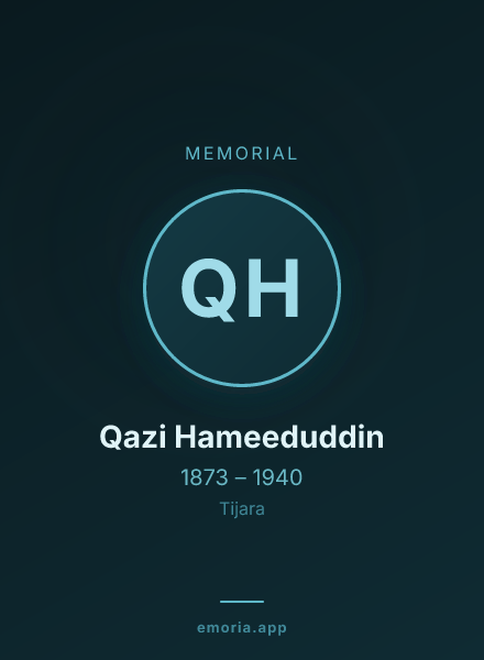 Memorial portrait of Qazi Hameeduddin