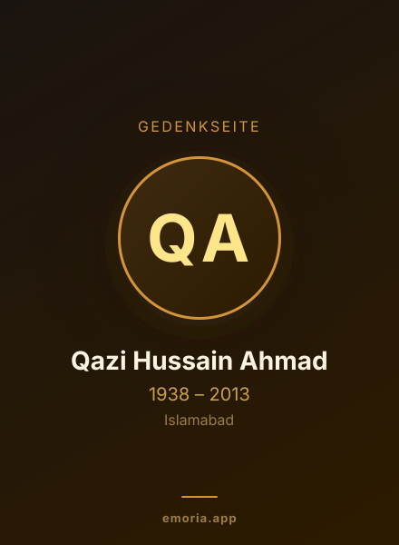 Gedenkportrait von Qazi Hussain Ahmad