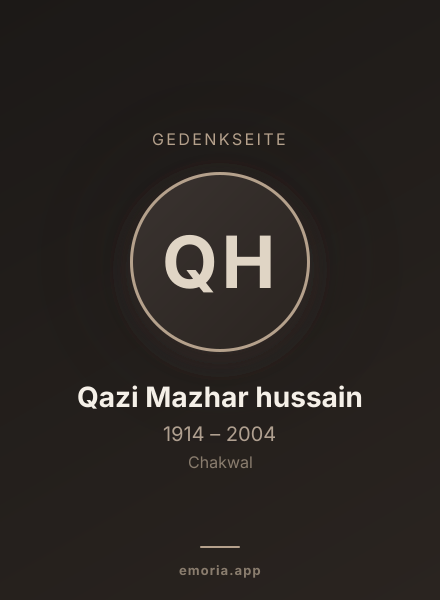 Gedenkportrait von Qazi Mazhar hussain