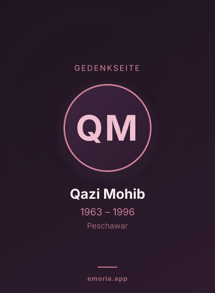 Gedenkportrait von Qazi Mohib