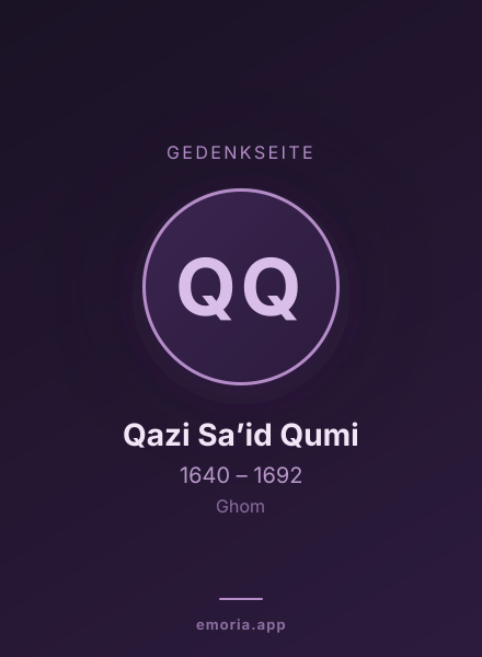 Gedenkportrait von Qazi Sa’id Qumi