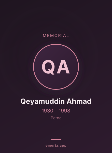 Memorial portrait of Qeyamuddin Ahmad