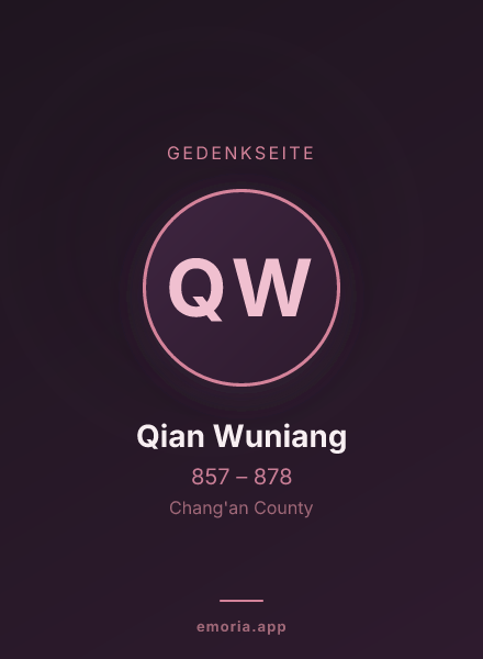 Gedenkportrait von Qian Wuniang