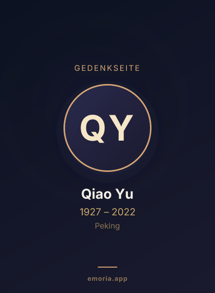 Gedenkportrait von Qiao Yu