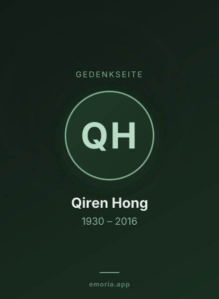 Gedenkportrait von Qiren Hong