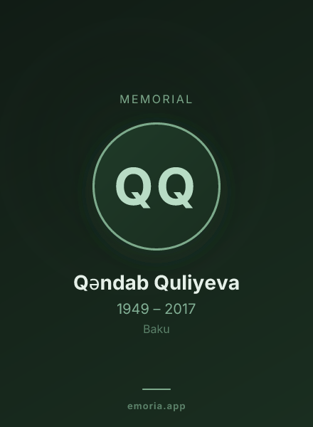 Memorial portrait of Qəndab Quliyeva