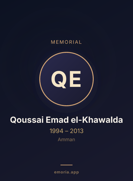 Memorial portrait of Qoussai Emad el-Khawalda