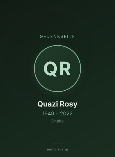 Gedenkportrait von Quazi Rosy