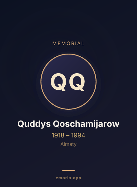 Memorial portrait of Quddys Qoschamijarow