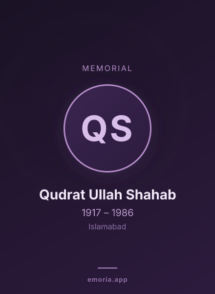 Memorial portrait of Qudrat Ullah Shahab