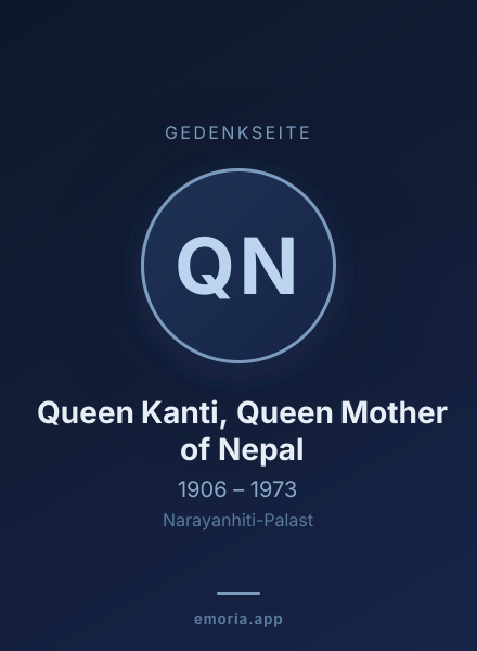 Gedenkportrait von Queen Kanti, Queen Mother of Nepal