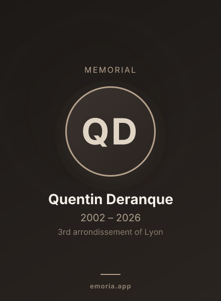 Memorial portrait of Quentin Deranque