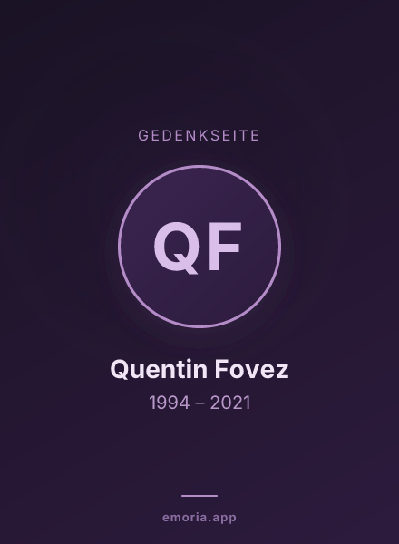 Gedenkportrait von Quentin Fovez