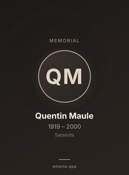 Memorial portrait of Quentin Maule