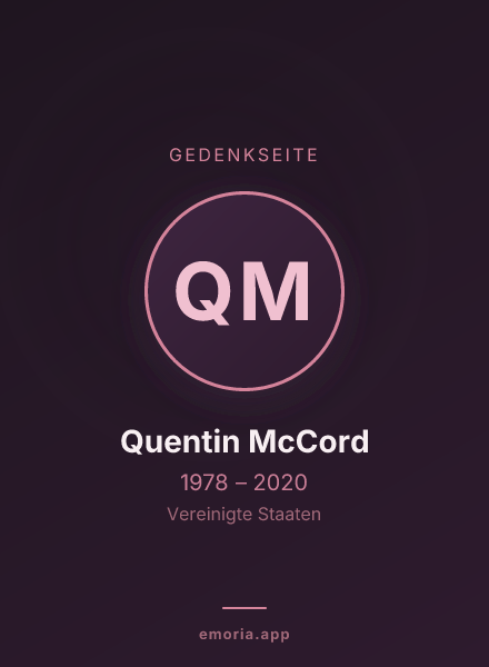 Gedenkportrait von Quentin McCord