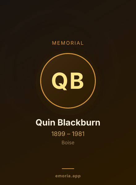Memorial portrait of Quin Blackburn