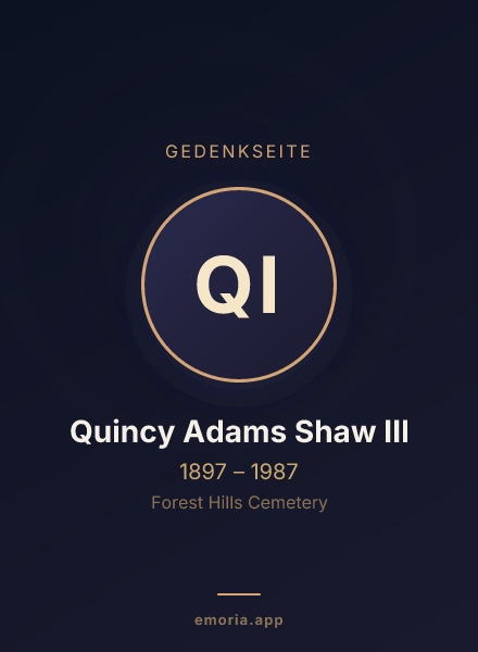 Gedenkportrait von Quincy Adams Shaw III