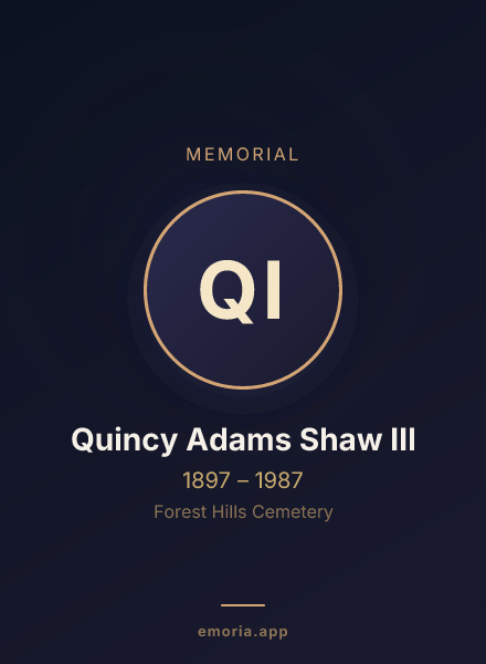 Memorial portrait of Quincy Adams Shaw III