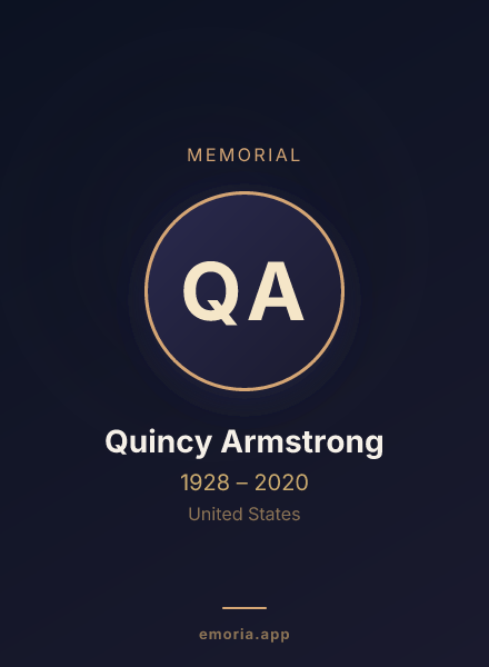 Memorial portrait of Quincy Armstrong
